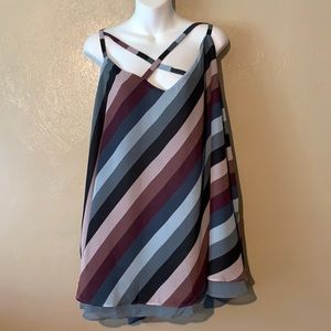 Torrid 5X Multicolored stripe top crisscross front